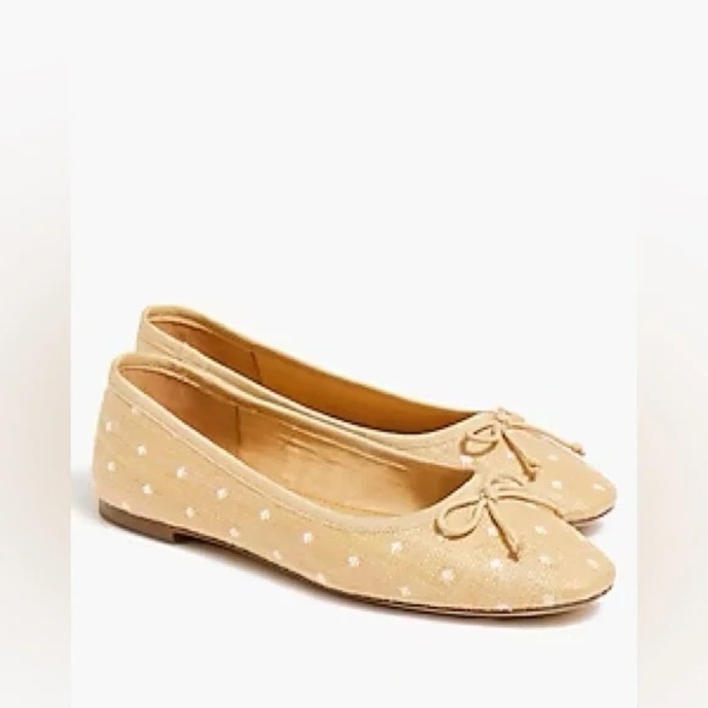 J. Crew Factory | Woven Ballet Flats Polka Dot Raffia Various Sizes - Picture 2 of 9